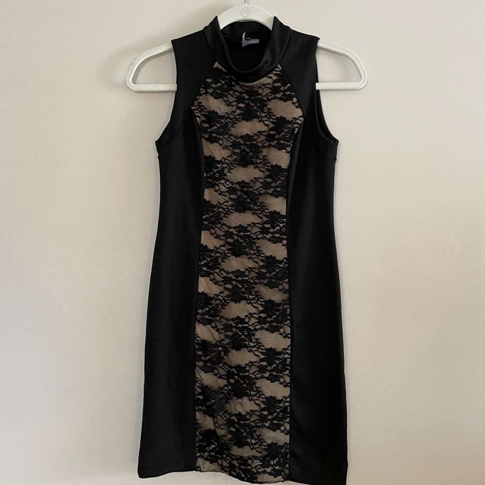 Sparkle & Fade Black and Lace Sheath Dress